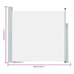 vidaXL Auvent latéral rétractable de patio 170x300 cm Crème
