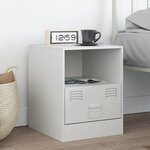 vidaXL Table de chevet blanc 34 5x39x44 cm acier