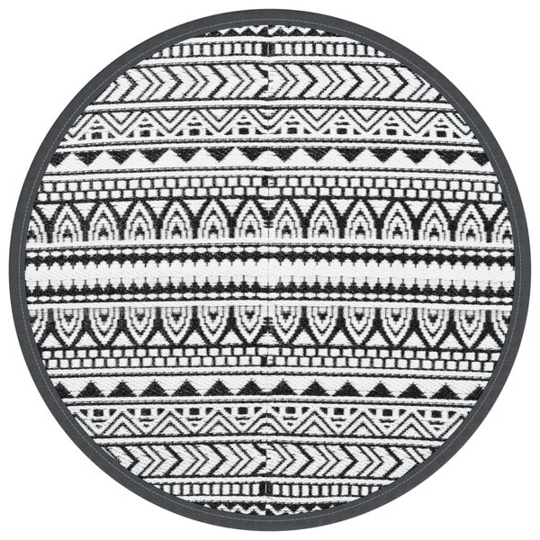 vidaXL Tapis d'extérieur noir Ø200 cm PP