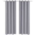 vidaXL Rideau occultant avec œillets métalliques 270 x 245 cm Gris
