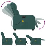 vidaXL Fauteuil de massage inclinable électrique Vert foncé Tissu