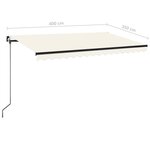 vidaXL Auvent manuel rétractable 400x350 cm Crème