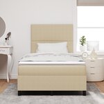vidaXL Lit à Sommier avec Matelas gris clair petit double en Tissu en Velours Côtelé