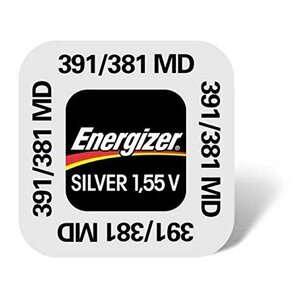 Blister de 1 Pile Oxyde d'Argent pour montres 391/381 SR55/SR1120 1 55V ENERGIZER