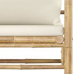 vidaXL Salon de jardin 12 Pièces avec coussins blanc crème bambou
