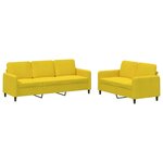 vidaXL Ensemble de canapés 2 Pièces jaune velours