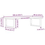 vidaXL Étagère de vasque murale acier et bois de chêne massif