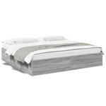 vidaXL Cadre de lit sonoma gris 200x200 cm bois d'ingénierie