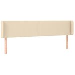 vidaXL Tête de lit avec oreilles Crème 183x16x78/88 cm Tissu