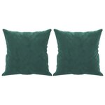 vidaXL Canapé 2 places avec oreillers vert foncé 120 cm velours