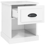 vidaXL Tables de chevet 2 Pièces blanc brillant 39x39x47 5 cm