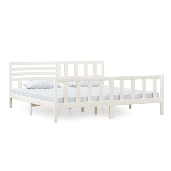 vidaXL Cadre de lit Blanc Bois massif 200x200 cm