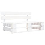 vidaXL Salon de jardin palette 6 Pièces et coussins pin imprégné de blanc