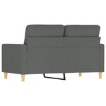 vidaXL Canapé à 2 places Gris foncé 120 cm Tissu