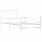 vidaXL Cadre de lit métal avec tête de lit/pied de lit blanc 90x190 cm