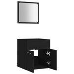 vidaXL Ensemble de meubles de salle de bain 2 Pièces Noir Aggloméré