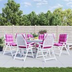 vidaXL Coussins de chaise à dossier bas lot de 6 rose tissu oxford