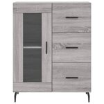vidaXL Buffet haut Sonoma gris 69 5x34x180 cm Bois d'ingénierie