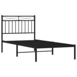 vidaXL Cadre de lit métal sans matelas avec tête de lit noir 90x200 cm