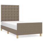 vidaXL Cadre de lit avec tête de lit Taupe 100x200 cm Tissu