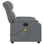 vidaXL Fauteuil de massage inclinable électrique gris similicuir