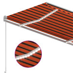 vidaXL Auvent manuel rétractable avec LED 300x250 cm Orange et marron