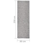 vidaXL Tapis à tissage plat d'extérieur 80x250 cm Marron et bleu