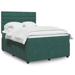 vidaXL Sommier à lattes de lit et matelas Vert foncé 160x200cm Velours
