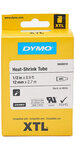 DYMO XTL - Etiquettes pour gaines thermo-rétractables continues  12mm x 2 9m - Noir sur Blanc