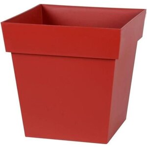 Pot de fleur carré - 32 x 32 x 32 cm - 22 L - Rouge rubis