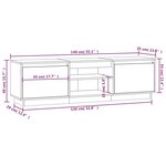 vidaXL Meuble TV 140x35x40 cm Bois de pin massif