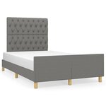 vidaXL Cadre de lit avec tête de lit Gris foncé 120x200 cm Tissu