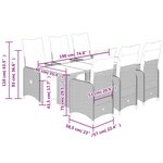 vidaXL Ensemble de bistro de jardin 7 Pièces coussins gris poly rotin