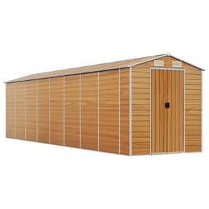 vidaXL Abri de jardin marron clair 191x725x198 cm acier galvanisé