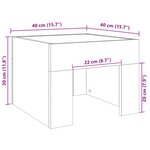 vidaXL Table de chevet avec LED infini chêne marron 40x40x30 cm