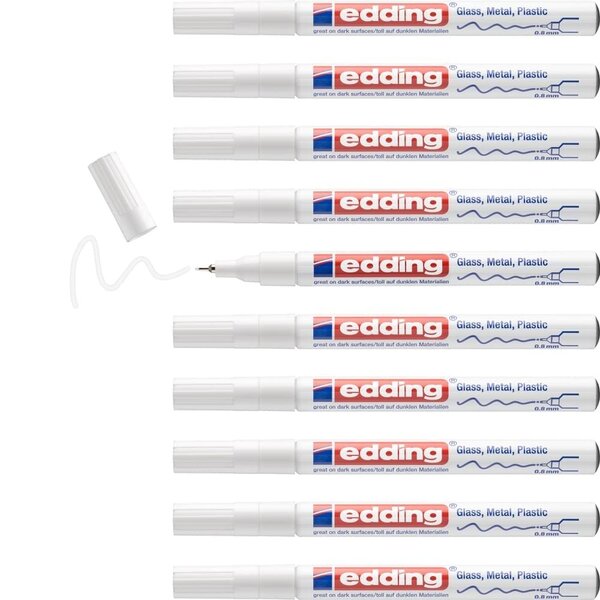 Marqueur Peinture Brillante 780 Blanc Pointe Fine 0 8 mm x 10 EDDING