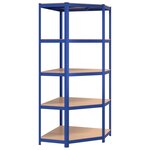 vidaXL Étagères à 5 niveaux 5 Pièces Bleu Acier et bois d'ingénierie
