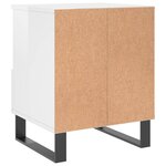 vidaXL Table de chevet Blanc brillant 40x35x50 cm Bois d’ingénierie