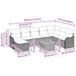 vidaXL Ensemble de canapé de jardin 9 pièces avec coussins en rotin poly noir