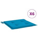 vidaXL Coussins de chaise jardin lot de 6 bleu 50x50x4 cm tissu oxford