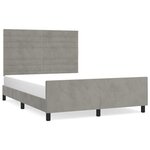 vidaXL Cadre de lit avec tête de lit Gris clair 140x200 cm