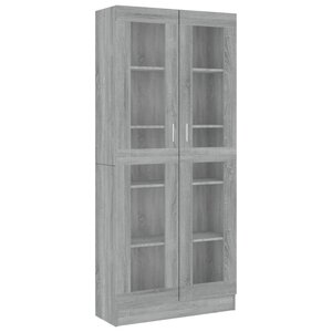 vidaXL Armoire à vitrine Sonoma gris 82 5x30 5x185 5cm Bois ingénierie