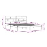 vidaXL Cadre de lit Noir 135x190 cm Double Bois massif