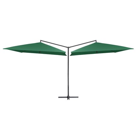 vidaXL Parasol double avec mât en acier 250 x 250 cm Vert