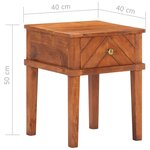 vidaXL Table de chevet 40x40x50 cm Bois d'acacia massif