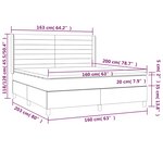 vidaXL Sommier à lattes de lit matelas et LED Noir 160x200 cm Tissu