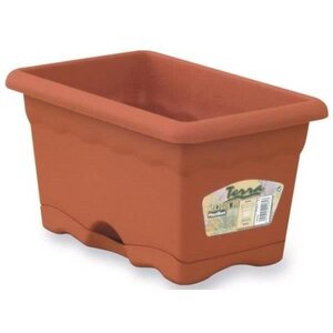 PLASTIKEN Jardiniere rectangulaire Ø 50 X 20 cm avec plateau - Terracotta
