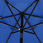 vidaXL Parasol de jardin à 3 niveaux avec mât en aluminium bleu azuré