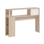 Ensemble lit + tête de lit avec rangement - acacia clair et blanc