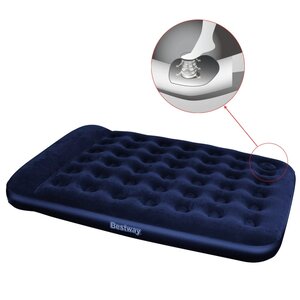 Bestway Lit gonflable floqué avec pompe à pied intégrée 203x152x28 cm
